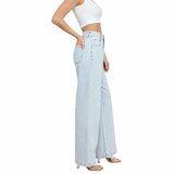 Lichtblauwe high waist wide leg jeans_