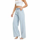 Lichtblauwe high waist wide leg jeans_