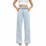 Lichtblauwe high waist wide leg jeans_