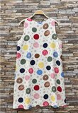 Witte viscose jurk met kleurrijke stippenprint_
