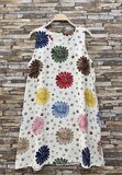 Witte viscose jurk met kleurrijke bloemenprint_