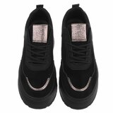 Zwarte plateau sneakers met metallic details-Radon_