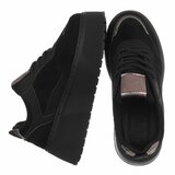 Zwarte plateau sneakers met metallic details-Radon_