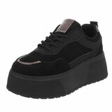 Zwarte plateau sneakers met metallic details-Radon_