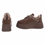 Bruine plateau sneakers met metallic details-Radon_
