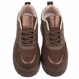 Bruine plateau sneakers met metallic details-Radon_