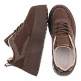 Bruine plateau sneakers met metallic details-Radon_
