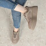 Kaki plateau sneakers met metallic details-Radon_