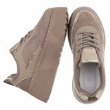 Kaki plateau sneakers met metallic details-Radon_