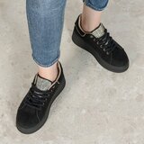 Zwarte sneakers met strassdetails en plateauzool-Marcy_