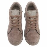 Kaki sneakers met strassdetails en plateauzool-Marcy_