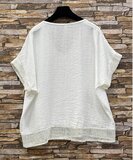 Witte viscose set met gehaakte details_