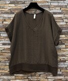 Bruine viscose set met gehaakte details_