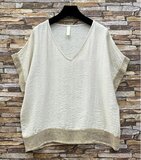Breige viscose set met gehaakte details_