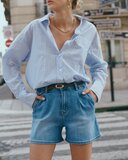 A-line denim short lichtblauw_