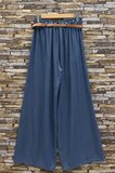 Donkerblauwe palazzo broek in lyocell denim met riem_