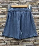 Lyocell denim short met strikceintuur – donkerblauw_