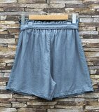 Lyocell denim short met strikceintuur – Lichtblauw_