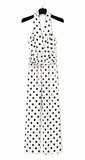 Polkadot jumpsuit met wijde pijpen-wit-zwart_