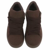 Donkerbruine lage sneaker Hesly met strepen_