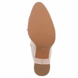 Beige suède knielaarzen met geplooide schacht en blokhak-Birke_