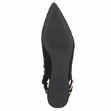 Zwarte suède slingback pumps met puntneus en elastische hielband-Lizza_