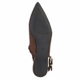 Bruine suède slingback pumps met puntneus en elastische hielband-Lizza_