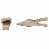 Kaki suède slingback pumps met puntneus en elastische hielband-Lizza_
