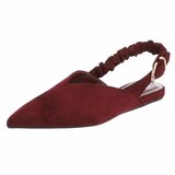 Bordeaux suède slingback pumps met puntneus en elastische hielband-Lizza_