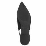Zwarte suède slingback pumps met puntneus en lage hak-Marylise_
