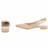 Beige suède slingback pumps met puntneus en lage hak-Marylise_