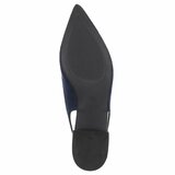 Blauwe suède slingback pumps met puntneus en lage hak-Marylise_