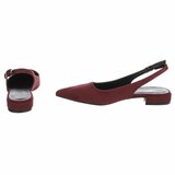 Bordeaux suède slingback pumps met puntneus en lage hak-Marylise_