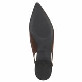Bruine suède slingback pumps met puntneus en lage hak-Marylise_
