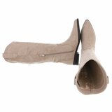 Beige suède westernlaarzen voor dames-Reya_
