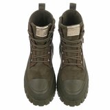 Kaki groene veterboots met print en chunky zool-Bintou_