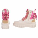 Beige-roze veterboots met chunky zool-Bintou_