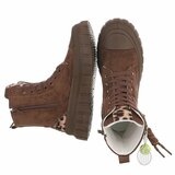 Bruine hoge sneakers met luipaarddetail en chunky zool-Ashani_