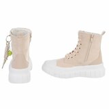 Beige hoge sneakers met chunky zool-Ashani_