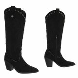 Zwarte westernlaarzen met borduursel en studs-Paloma_