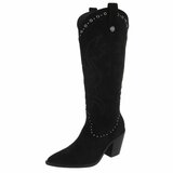 Zwarte westernlaarzen met borduursel en studs-Paloma_