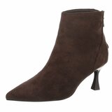 Bruine suède enkellaarsjes met elegante hak-Valentina_