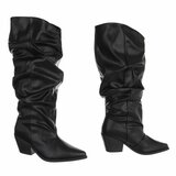 Zwarte cowboylaarzen met geplooide schacht-Darcy_