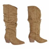 Kaki cowboylaarzen met geplooide schacht-Darcy_