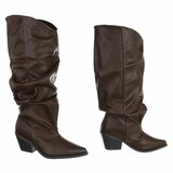 Bruine cowboylaarzen met geplooide schacht-Darcy_