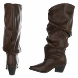 Bruine cowboylaarzen met geplooide schacht-Darcy_