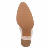 Beige suède enkellaarzen met blokhak-Annieka_