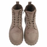 Kaki hoge sneakers in suède met chunky zool-Bruni_