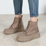 Kaki hoge sneakers in suède met chunky zool-Bruni_