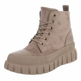 Kaki hoge sneakers in suède met chunky zool-Bruni_